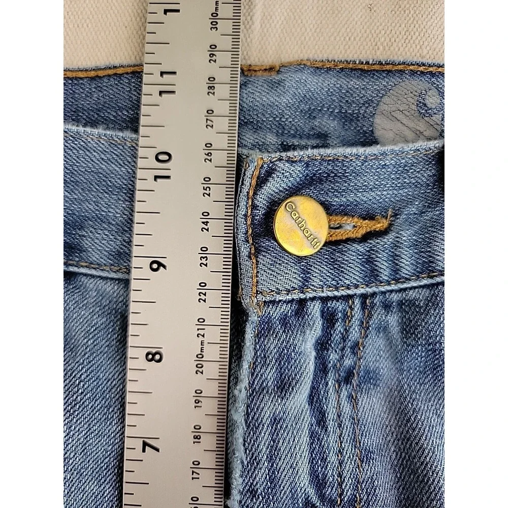 Carhartt Relaxed Fit Denim Shorts Mens 31 Blue Cut Off B320 LWB Cotton baggy